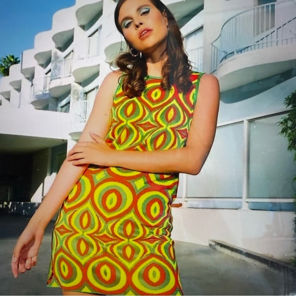 Zara Yellow Orange Sheath Mini Dress Resort Wear